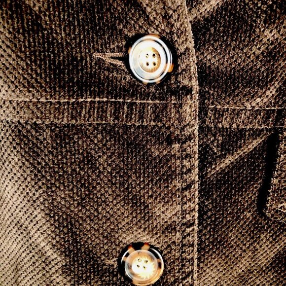 Saint Johns Bay Authentic Woman's Brown Corduroy Button Up Coat Adult Medium - Picture 2 of 16